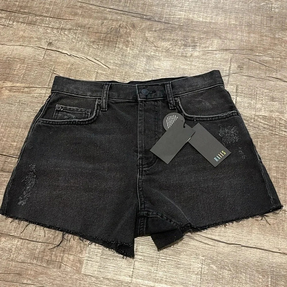 NWT!! Rails - The Fairfax High Rise Cut Off Shorts - Ash Black - Size 26 - Picture 4 of 9